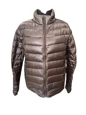 Zshow Brown Lightweight Packable Goose Down Women L Puffer Jacket Outdoor Hiking
